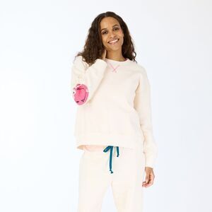 Kerri Rosenthal Ex-Boyfriend Smiley Sweatshirt Top Ribbed Cotton M New 284843